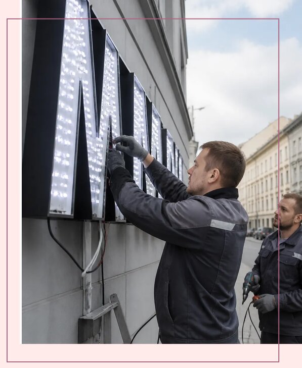 Изготовление и монтаж светодиодных LED вывесок в Барнауле