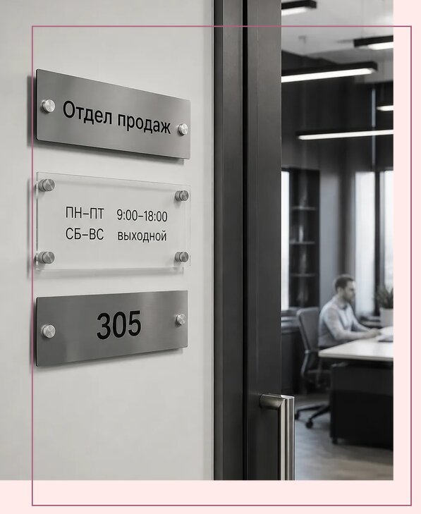 Офисные таблички на дверь в Барнауле по цене от 4957 р. | Аванза-Брн